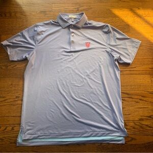 Peter Millar Summer Comfort Golf Polo Shirt w Club Logo Sz L Houndstooth Print